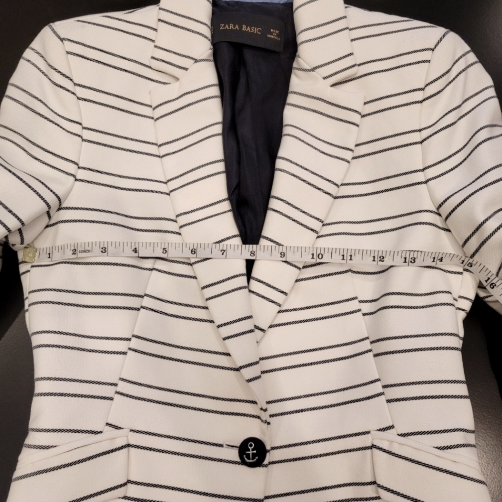 Zara Basic Striped Jacket Blazer, Nautical Theme,… - image 5